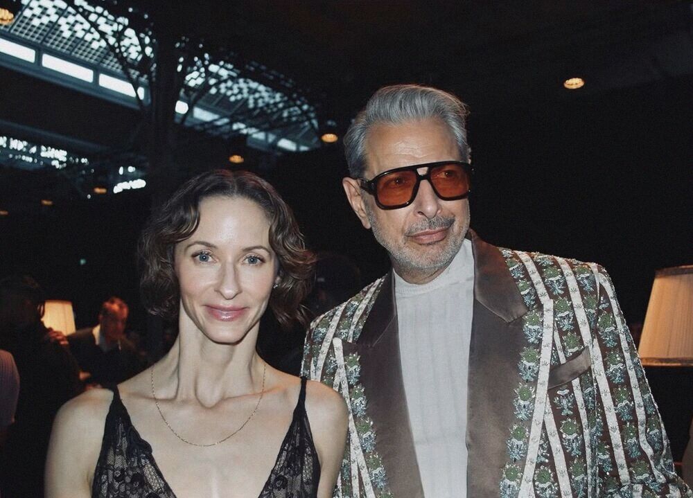 A couple in evening clothes at a party